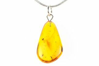 Polished Baltic Amber Pendant (Necklace) - Contains Two Flies! #288863