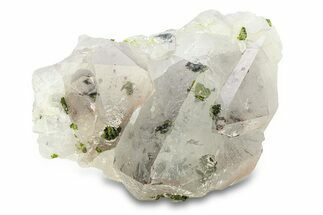 Quartz Crystal Cluster with Epidote and Hematite Phantoms - China #290430