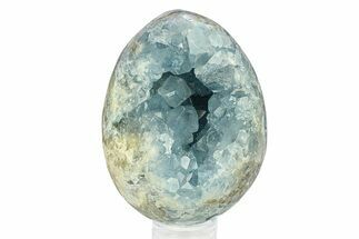 Crystal Filled Celestine (Celestite) Egg Geode - Madagascar #293073