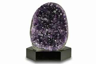 Grape Jelly Amethyst Geode With Wood Base - Uruguay #294173