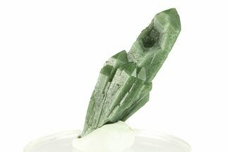 Green Hedenbergite Included Quartz Crystals - Mongolia #294217