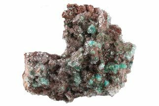Rosasite, Malachite, and Selenite on Ferroan Dolomite - Morocco #295188