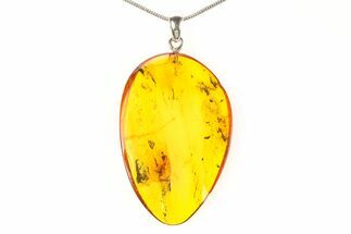 Polished Baltic Amber Pendant (Necklace) - Contains Fly! #297657