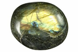 Flashy, Polished Labradorite Palm Stone - Madagascar #290536
