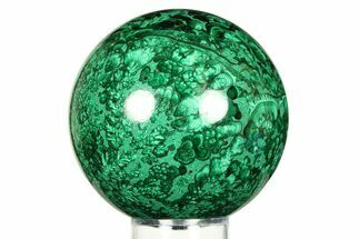 Flowery, Polished Malachite Sphere - DR Congo #298479