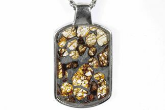 Sericho Pallasite Dog Tag Meteorite Pendant - Kenya #300755