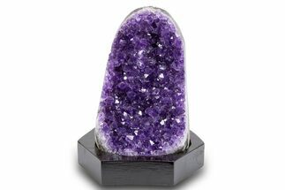 Grape Jelly Amethyst Geode With Wood Base - Uruguay #300766