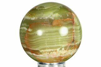 Polished Green Banded Calcite Sphere - Pakistan #301452