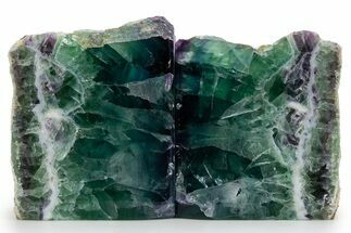 Polished Purple and Green Fluorite Bookends - Mexico #301726