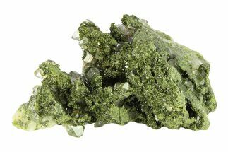 Sparkling Dark Green Epidote Crystals with Quartz - Turkey #301747