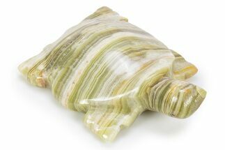 Carved Green Banded Calcite Turtle - Pakistan #301402