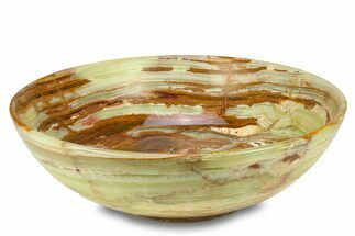 Polished Green Banded Calcite Bowl - Pakistan #301345