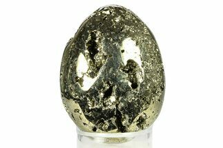 Polished Pyrite Egg - Peru #302379