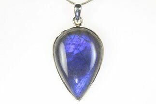 Brilliant Blue Labradorite Pendant with Chain #302782