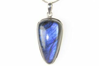 Brilliant Blue Labradorite Pendant with Chain #302785