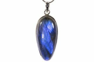 Brilliant Blue Labradorite Pendant with Chain #302796