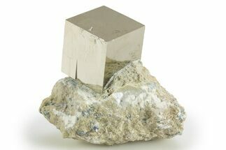 Natural Pyrite Cube In Rock - Navajun, Spain #304013