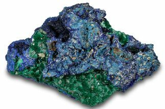 Silky Botryoidal Malachite on Azurite - Congo-Brazzaville #304299