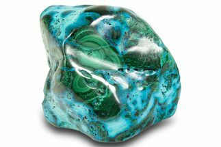 Vibrant Polished Malachite with Chrysocolla - DR Congo #305188