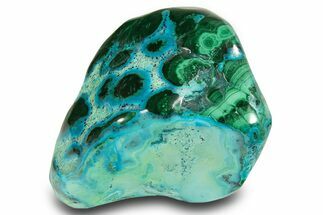 Vibrant Polished Malachite with Chrysocolla - DR Congo #305193