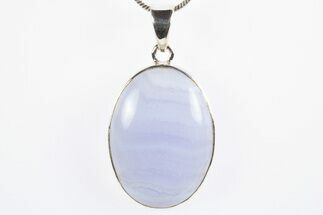 Blue Lace Agate Pendant (Necklace) - Sterling Silver #305017