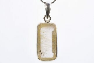 Faceted Rutilated Quartz Pendant (Necklace)- Sterling Silver #305036