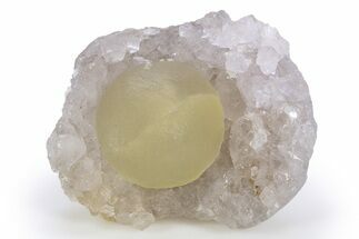 Botryoidal Yellow-Green Fluorite on Quartz - India #305986