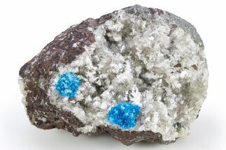 Vibrant Blue Cavansite Clusters on Mordenite & Stilbite - India #306071