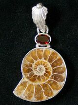 Fossil Ammonite Pendant - Sterling Silver #16775