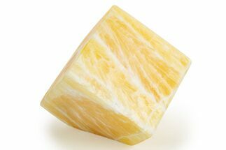 Polished Orange Honeycomb Calcite Cube - Utah #307784