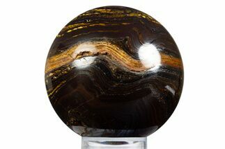 Polished Tiger Iron Stromatolite Sphere - Billion Years #308225