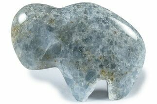 Polished Blue Calcite Bison - California #308689