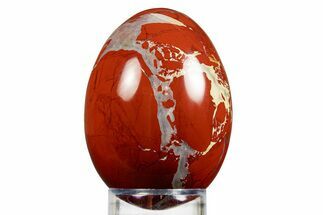 Polished Red Jasper Egg with Agate Seams - South Africa #308777