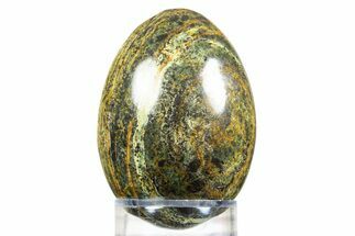 Chatoyant, Polished Chrysotile Serpentine Egg - Australia #308867