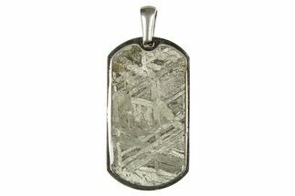 Etched Aletai Iron Meteorite Dog Tag Pendants - Includes Chain #309079