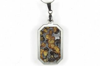 Brenham Pallasite Dog Tag Meteorite Pendant - Kansas #309162