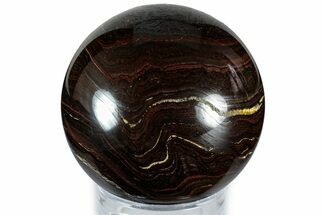 Polished Tiger Iron Stromatolite Sphere - Billion Years #309175