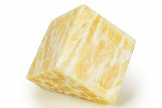 Polished Orange Honeycomb Calcite Cube - Utah #307806