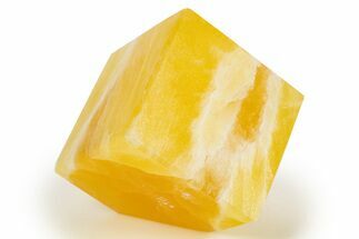 Polished Orange Honeycomb Calcite Cube - Utah #307825