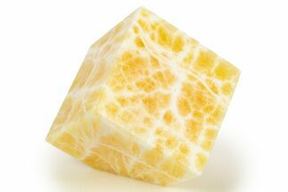 Polished Orange Honeycomb Calcite Cube - Utah #307830