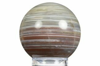 Polished Banded Brazilian Agate Sphere - Waterline Agate #311749