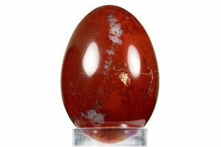 Polished Red Jasper Egg with Agate Pockets - South Africa #312685