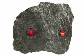 Plate of Nine Red Embers Garnets in Graphite - Massachusetts #313662