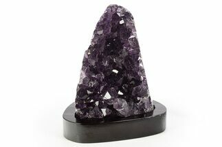 Deep Purple Amethyst Geode With Wood Base - Uruguay #314205