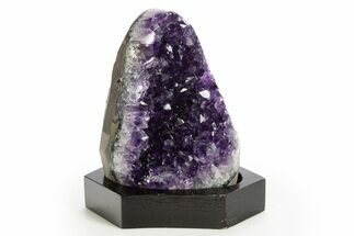 Grape Jelly Amethyst Geode With Wood Base - Uruguay #314210