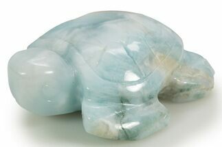 Polished Carved Larimar Sea Turtle - Dominican Republic #314968