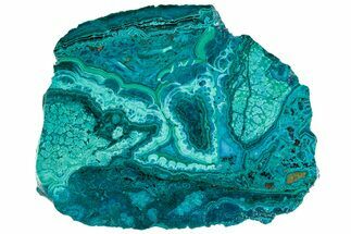 Polished Banded Chrysocolla and Malachite - Bagdad Mine, Arizona #315624