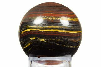 Polished Tiger Iron Stromatolite Sphere - Billion Years #316243