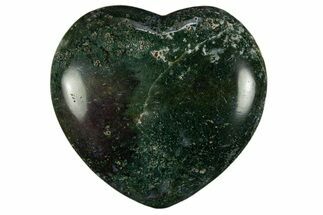 Polished Moss Agate Heart - Oregon #311966