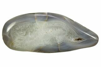 Polished Banded Blue and White Agate - Madagascar #319322
